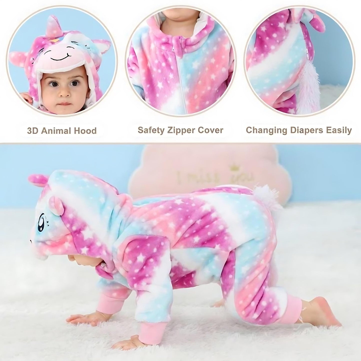 UNIQUE UNICORN Plush Romper